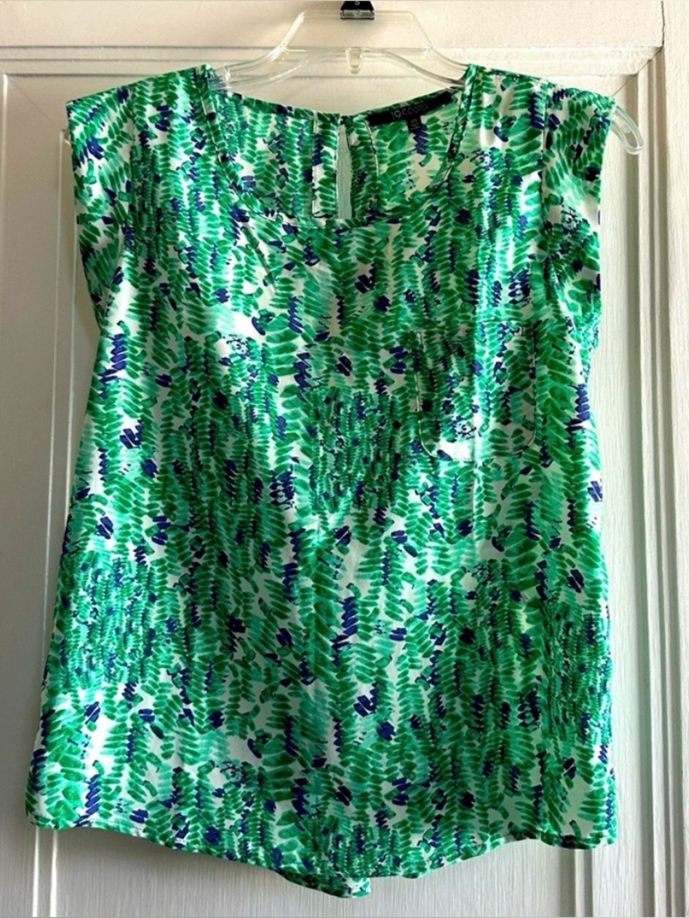 19 Cooper Blue and Green Pattern Blouse - Size XS
